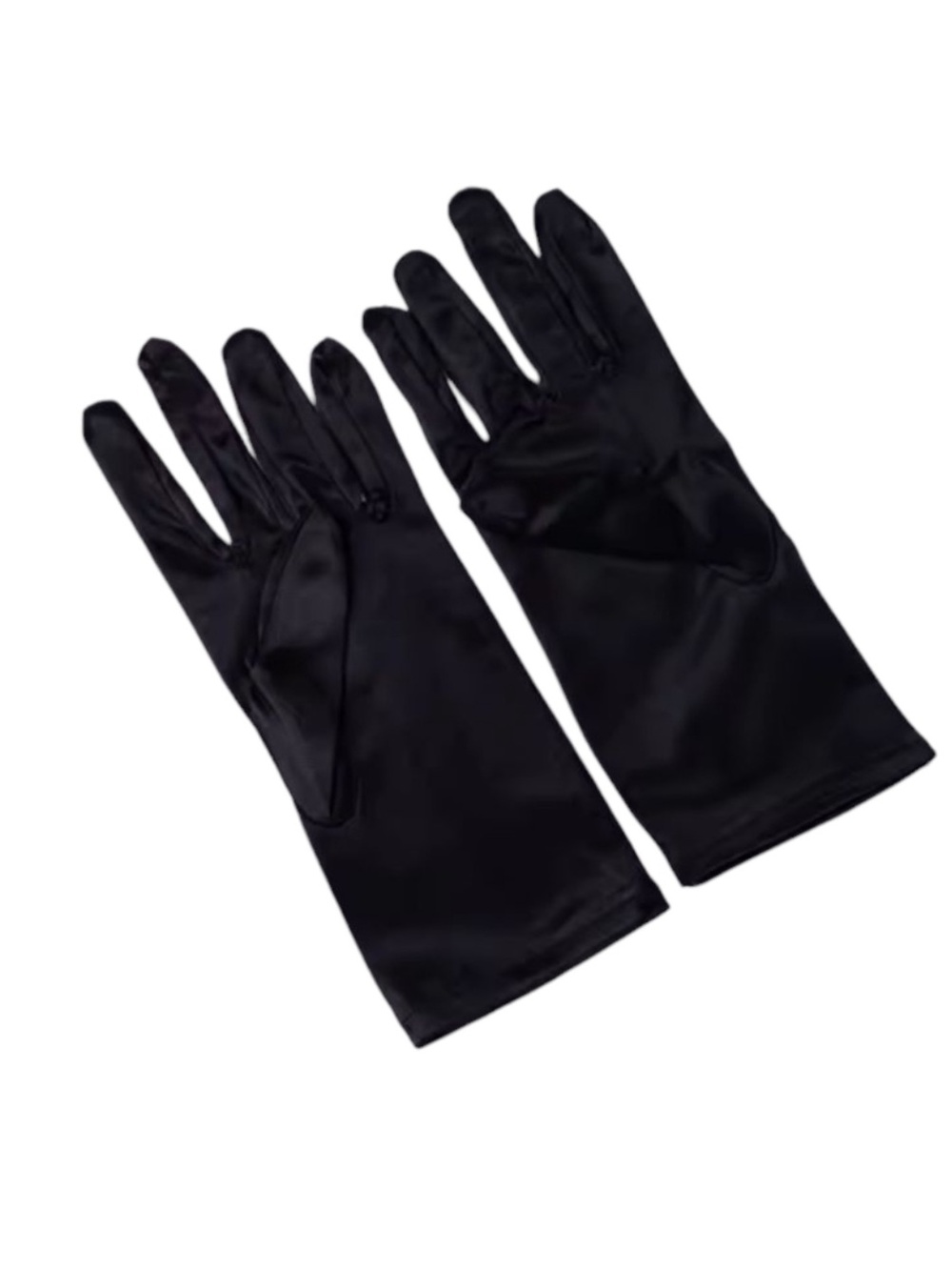 Black Satin Formal Gloves